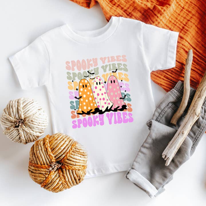 Camisa infantil Spooky Vibes por atacado de Petite Star Rising