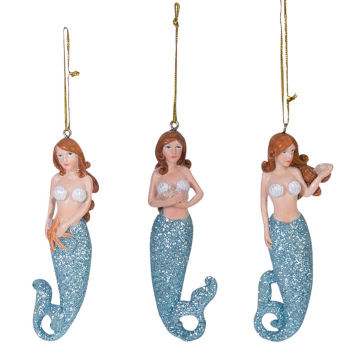 Beachcombers - Wholesale Ornament Set - Christmas Mermaid Ornament A/3