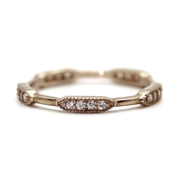 Anello in oro con perla naturale minuscola da 10K e diamante per la vendita all'ingrosso da parte di AdoreJ Jewelry Wholesale