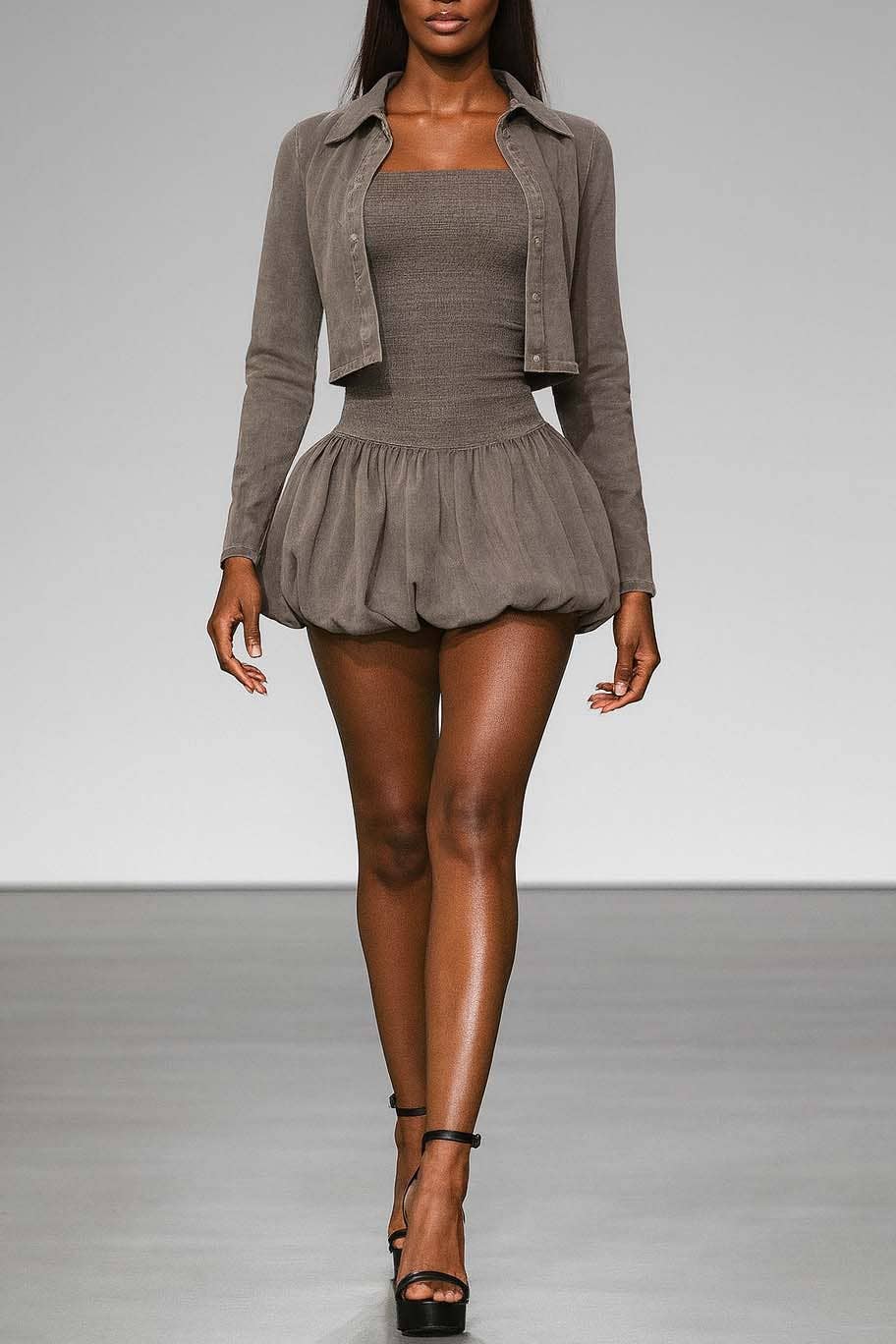 Kokos ÄRMELLOSES SET AUS SEIFENBLASEN UND JACKEN IN MINERALWASCHFORM für den Großhandel auf Faire0