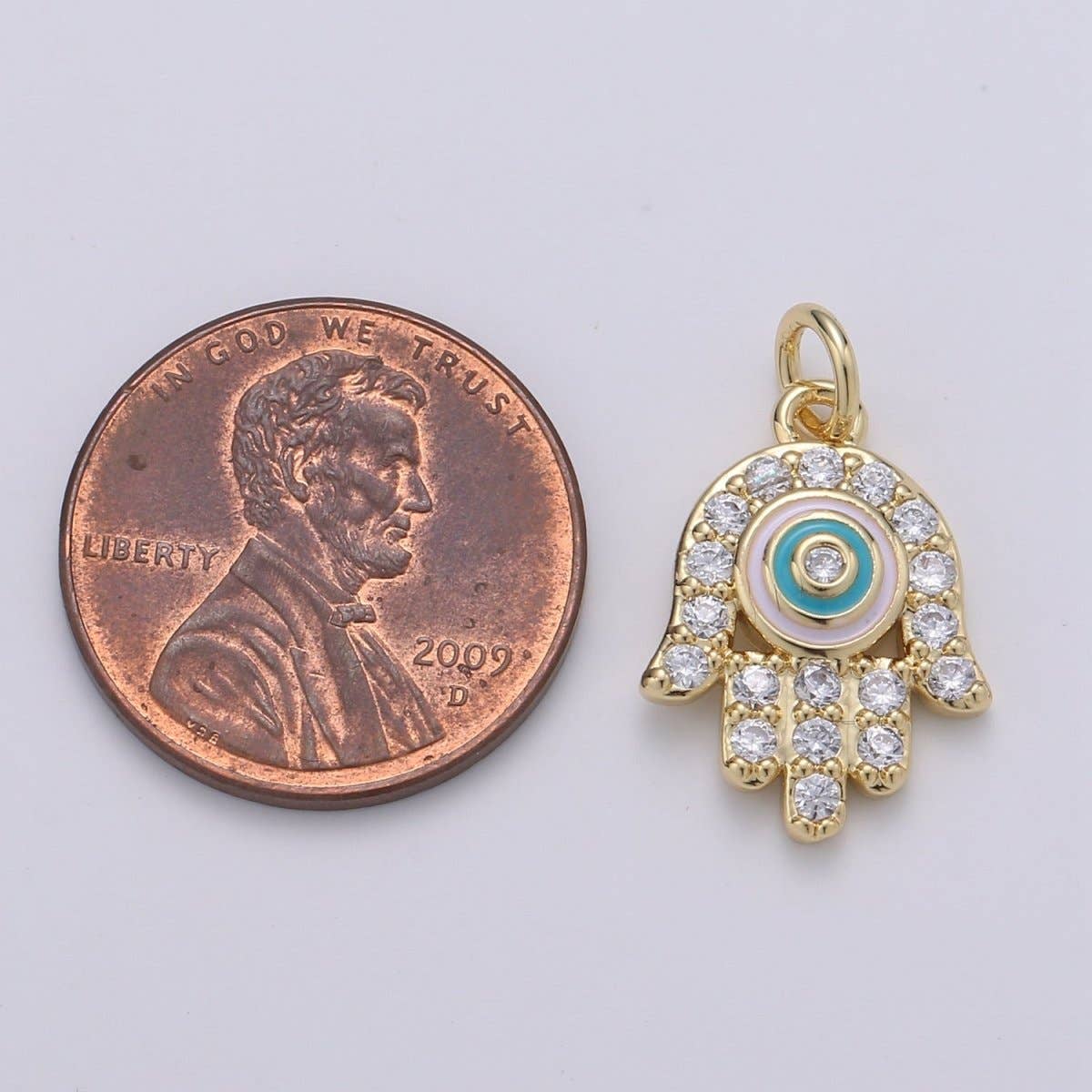 Aim Eternal - Wholesale Individual Charm/Pendant - 24K Gold Filled Pink Tosca Palm Charm D-9071