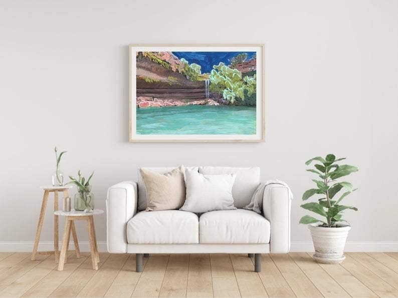 El Baker Art - Wholesale Art Print - Hamilton Pool Print2