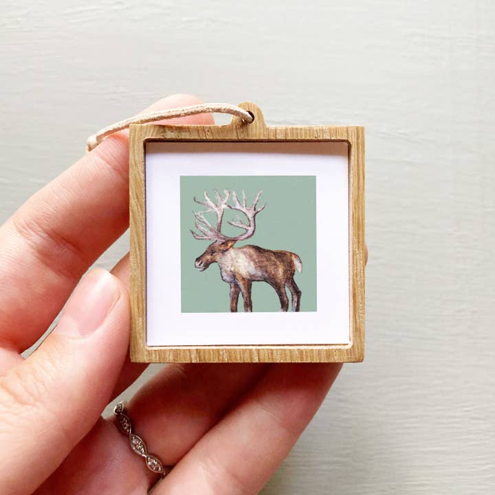 Mick's Art Goods - Wholesale Art Print - Mini 1" Reindeer Watercolor Print