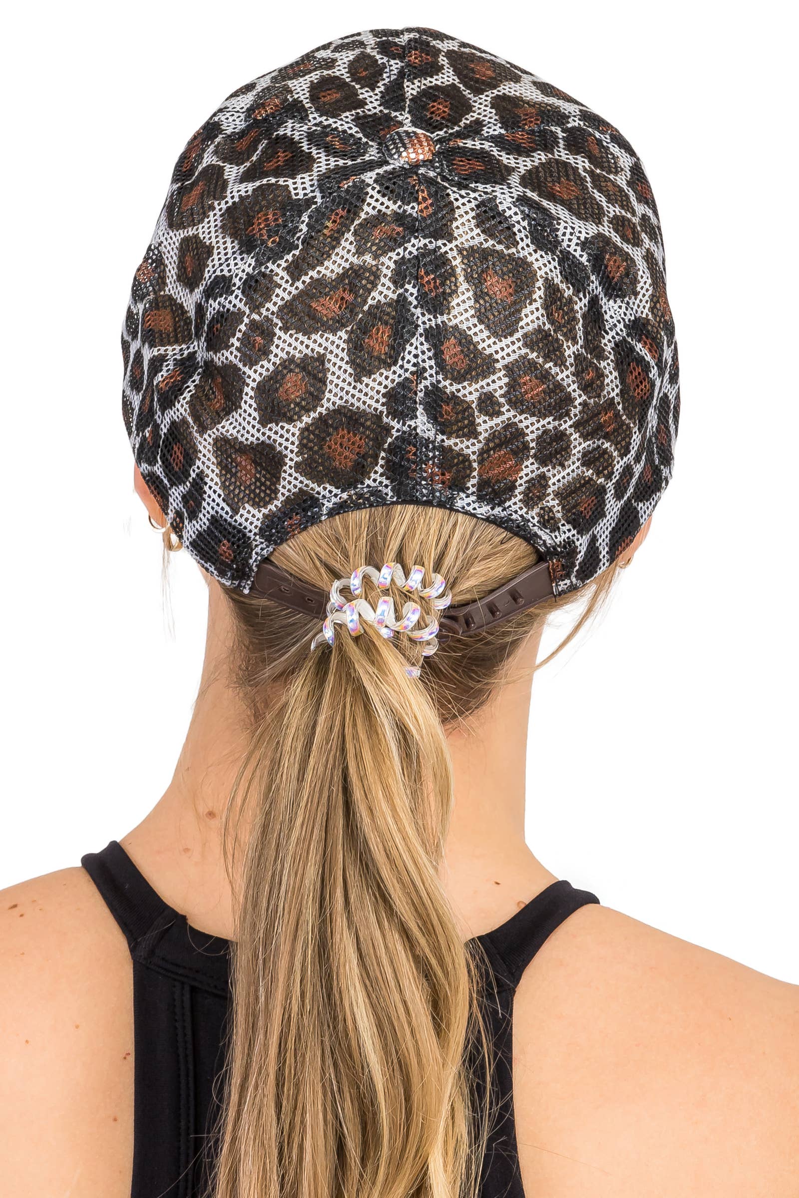 Cap Zone - Wholesale Trucker Hat - Women's - Leopard Full Mesh Clear Brim Trucker Hat7