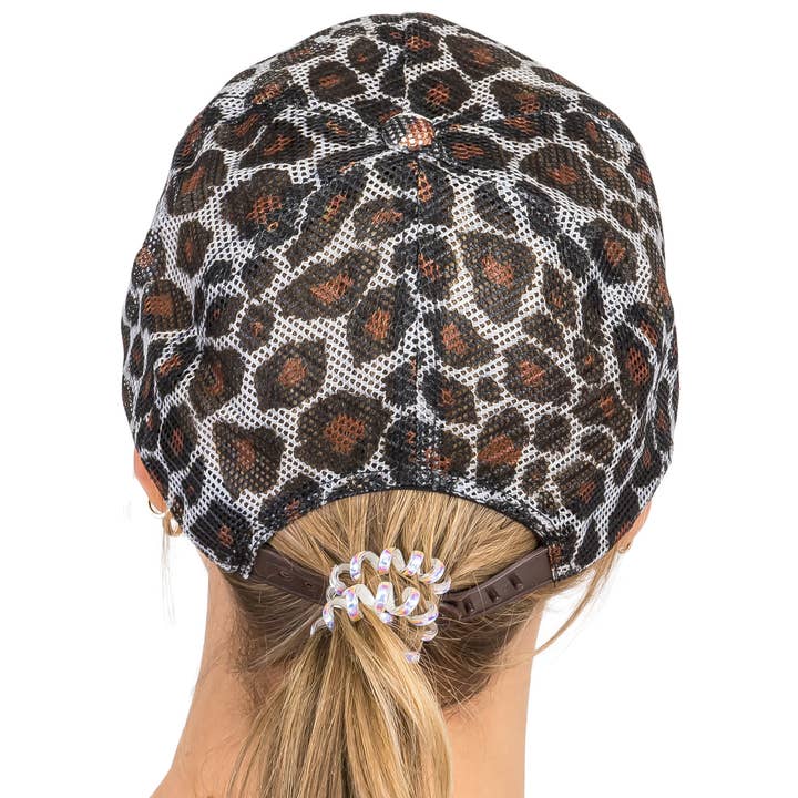 Cap Zone - Wholesale Trucker Hat - Women's - Leopard Full Mesh Clear Brim Trucker Hat7