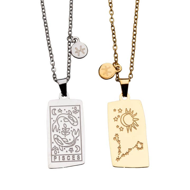 Down To Earth - Vente Colliers à pendentif - Carte de tarot Zodiac et collier d'astrologie33