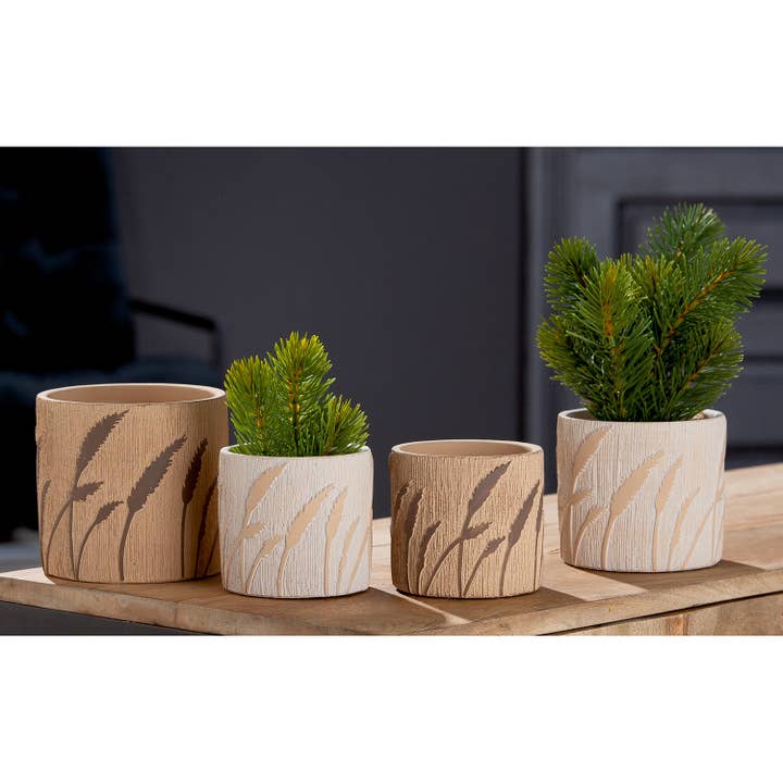 Gilde Handwerk Macrander GmbH & Co. KG - Wholesale Plant Pot - Cement planter “Grasses” H.10cm1