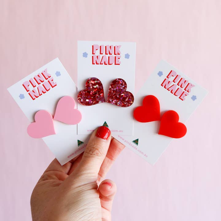 Valentine Heart Statement Studs for wholesale by Pink Nade
