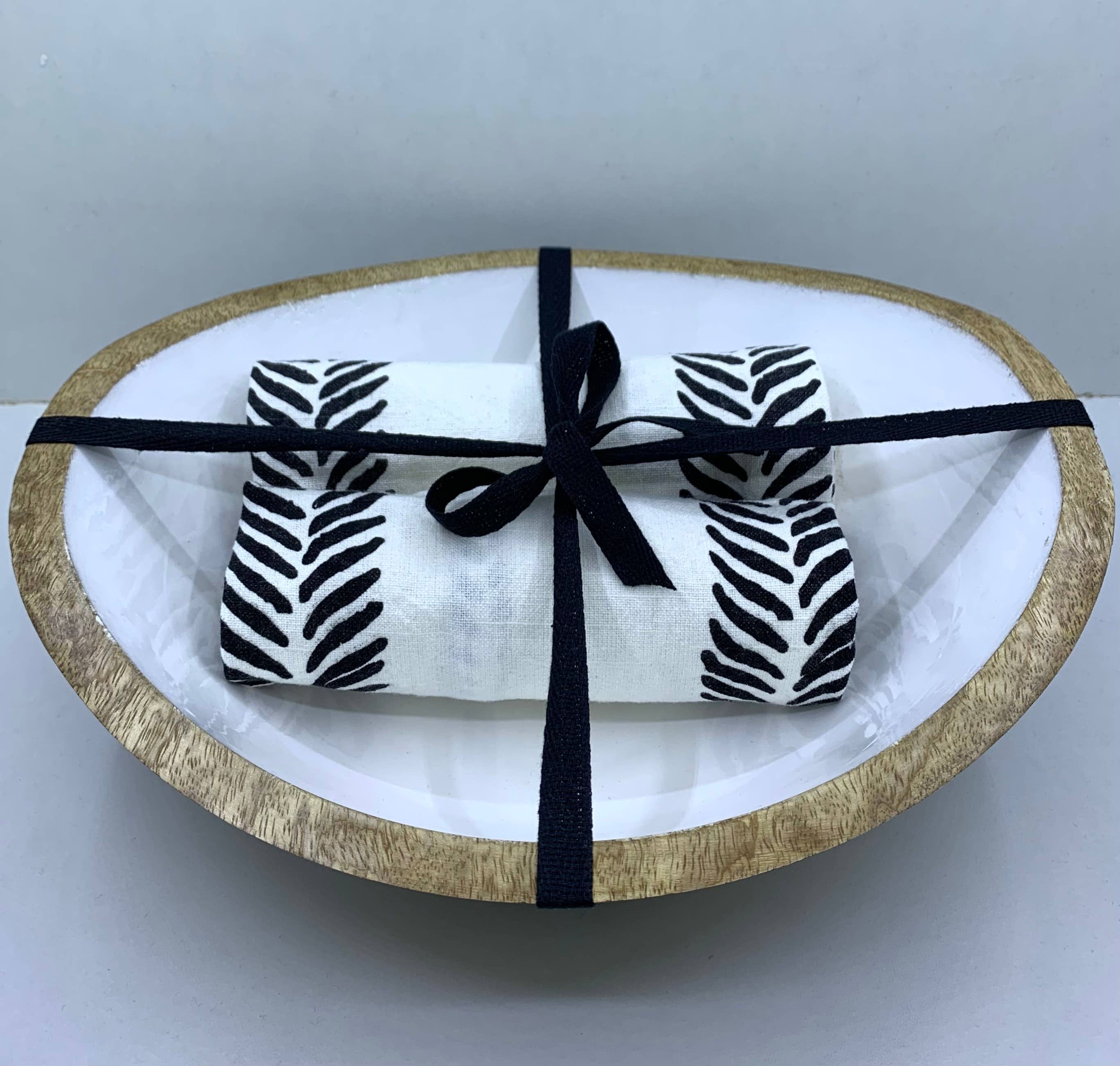 Rich Home Linens - Wholesale Serving bowl - Gift Set - Wooden Serving Bowl with 2 Dish Towels9