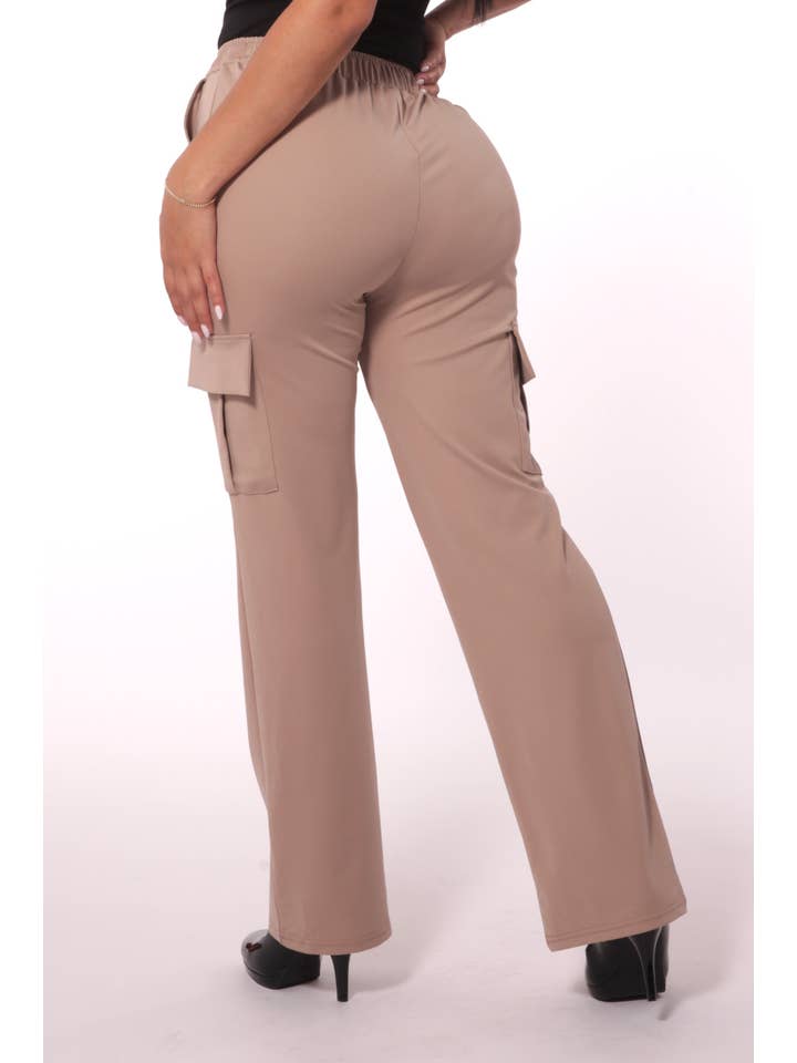 REDFINCH APPAREL INC - Wholesale Pants - Women's - Womens Mid Rise Straight Leg Pants With Cargo Pockets9