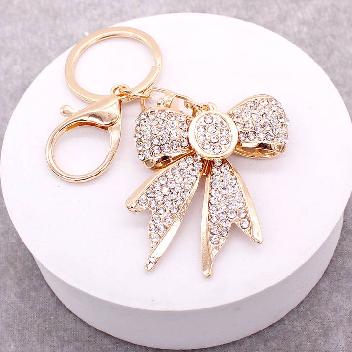 bellachic - Wholesale Keychain - Women's - RHINESTONE BOW KEYCHAIN