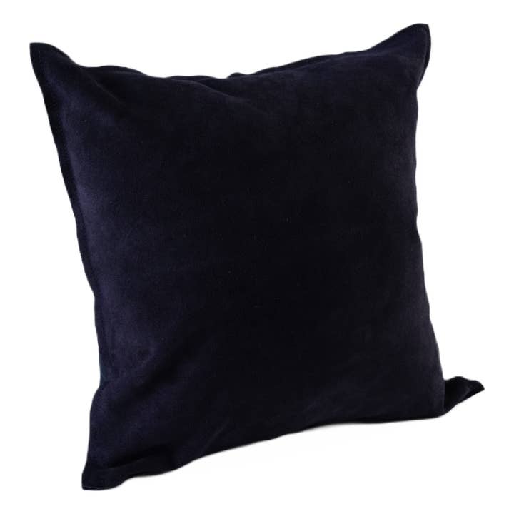 Pillow Leather Suede Navy 20" X 20" *Cover Only* for wholesale by Luzia Leather Home Collection