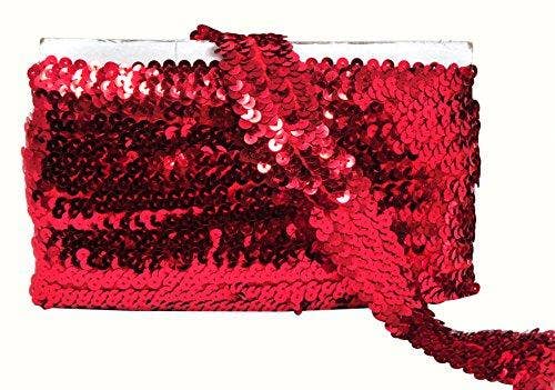 Mandala Crafts – Engroshandel Håndværk forsyninger – Mandala Håndværk Elastisk Paillet, Flad Glitter Stretch Bling Paillette Stof Bånd, Metallisk Applikation Trim Blonder til Kjole Pynt, Pandebånd58