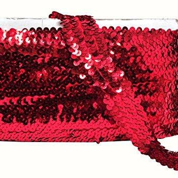 Mandala Crafts – Engroshandel Håndværk forsyninger – Mandala Håndværk Elastisk Paillet, Flad Glitter Stretch Bling Paillette Stof Bånd, Metallisk Applikation Trim Blonder til Kjole Pynt, Pandebånd58