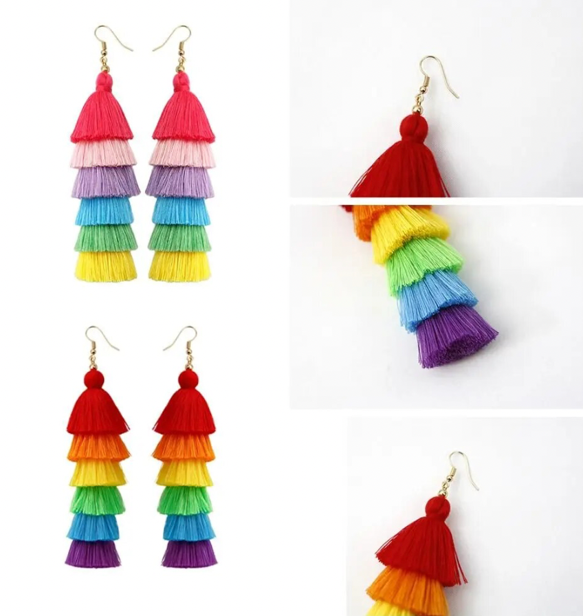Haus Of Merch – wholesale Tassel earrings – Rainbow Earrings1