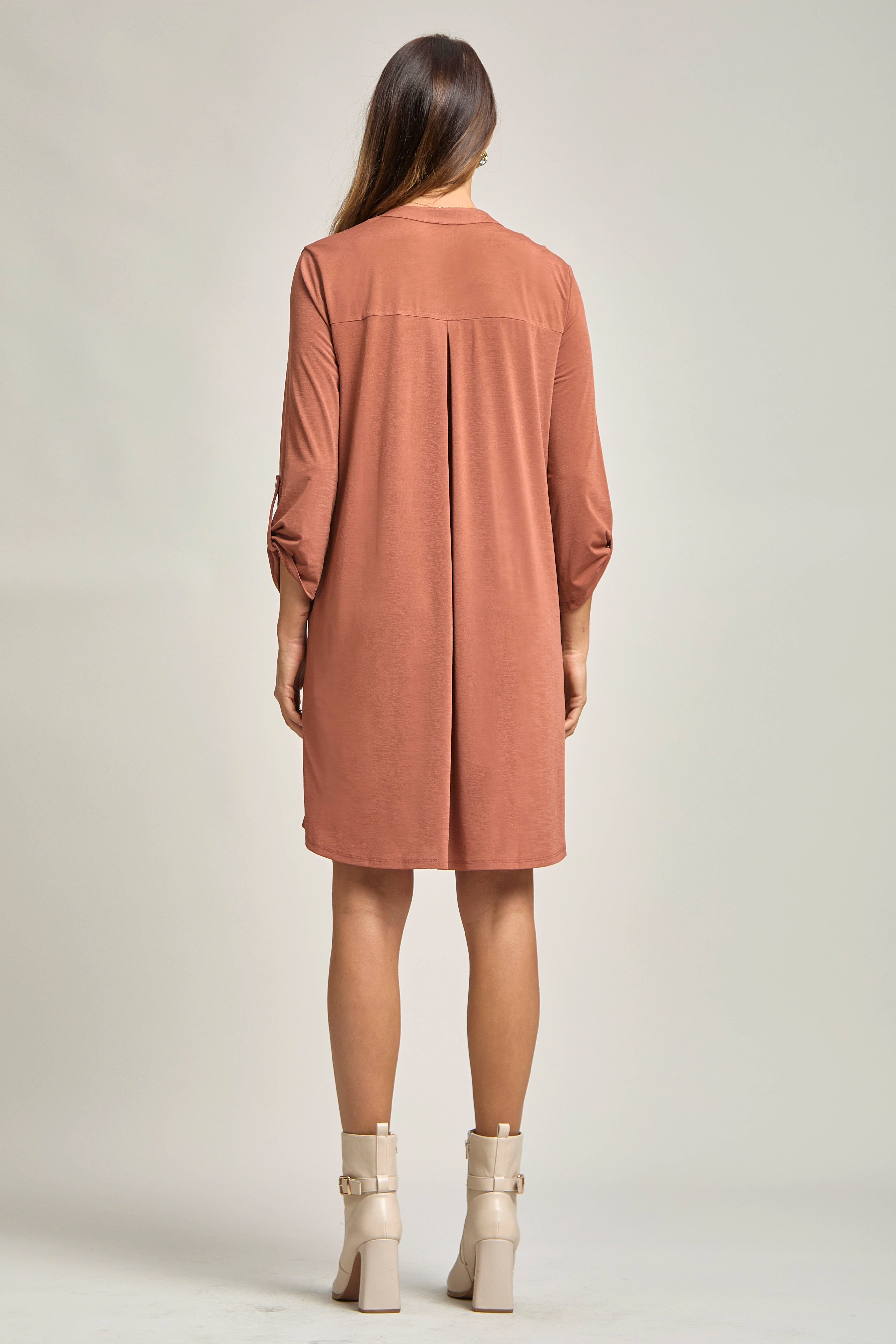 Dear Scarlett - Wholesale Dress - Women's - Solid A line 3/4 Sleeve Dress3