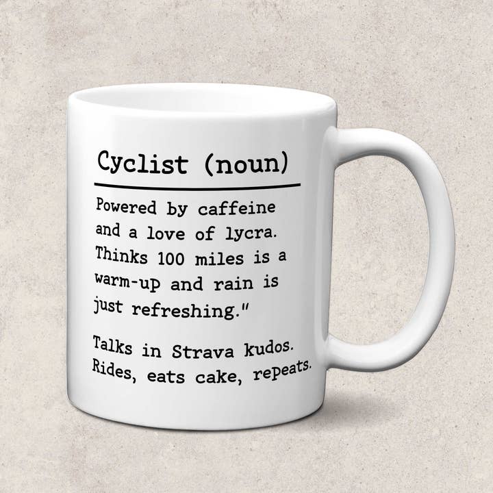 EllieBeanPrints - Wholesale Coffee Mug - Cyclist Dictionary Definition Mug | Bike Mugs 1