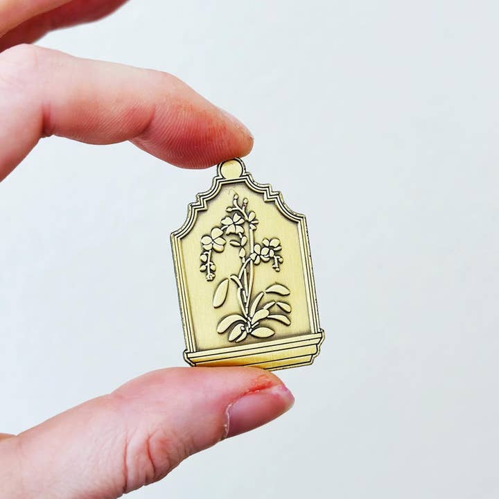 Orchid Relief Pin for wholesale by C. McGlennon Designs