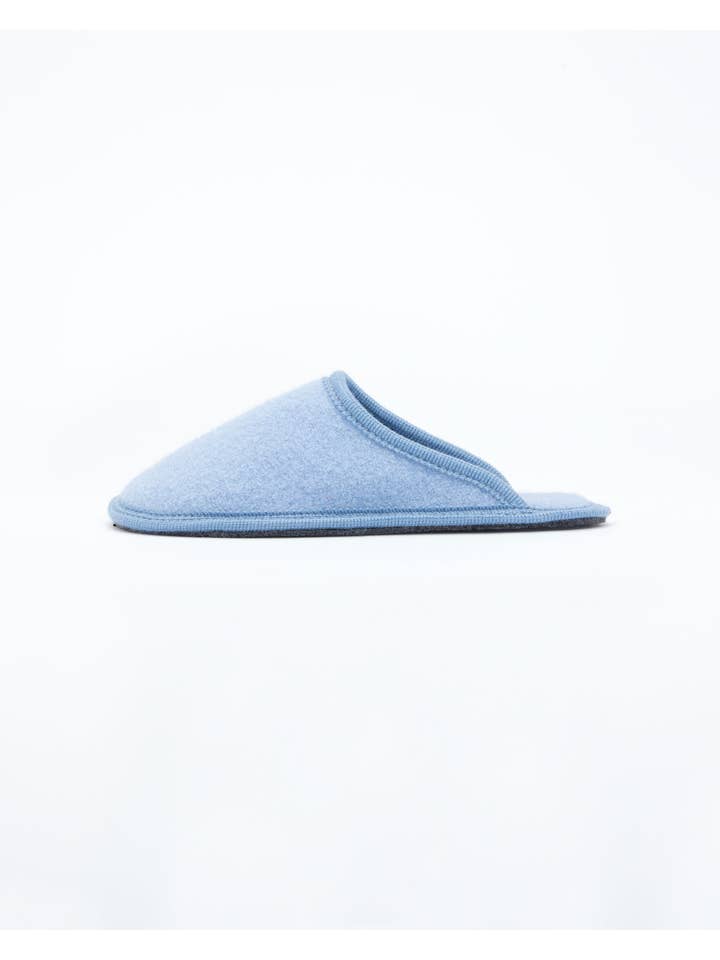 Le Clare - Vente Chaussons – femme - Pantoufles Stella en laine bouillie pour femmes bleu ciel