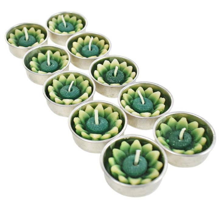 Bougie chauffe-plat parfumée x10 fleur verte, 21 x 9 cm pour la vente par Shared Earth