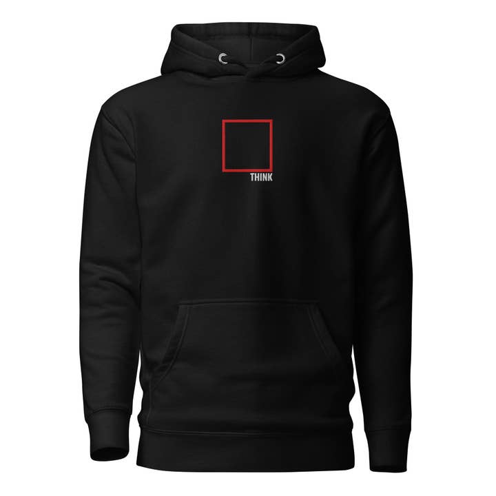 Denk Buiten de Doos - Geborduurd - Premium Hoodie voor wholesale door The Philosopher's Shirt