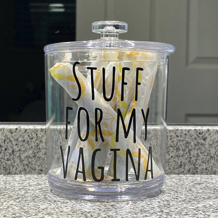 Three Black Cats Inc. – Engroshandel Krukke – Ting til min vagina eller hajuge, 30oz brudsikker akrylbøtte til badeværelset0