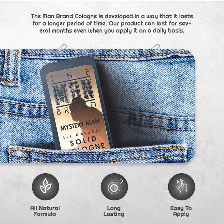 The Man Brand - Wholesale Solid Cologne - Mystery Man Solid Cologne - Vintage Slide Tin - 0.75 Ounce2