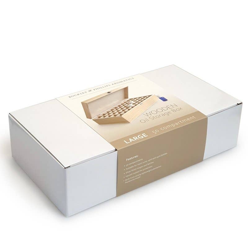 Buckley & Phillips Aromatics - Wholesale Essential oil holder - Wooden Oil Storage Box - 50 Compartment2