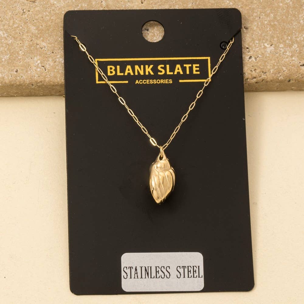 G Stainless Steel Cone Sea Shell Pendant Necklace for wholesale on Faire