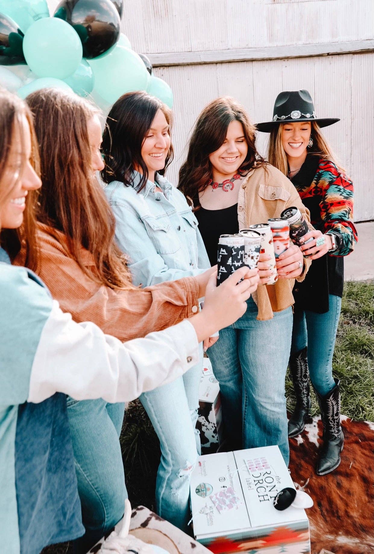 The Front Porch Label - Vendita all'ingrosso Rivestimenti per bottiglie e lattine - Black Brandin' Tall Coozie, confezione da 25