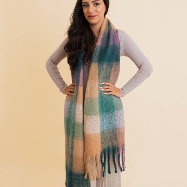 Leto Accessories - Wholesale Scarf - Women's - Cozy Breeze Oversized Fringe Scarf - Fall & Winter Essential