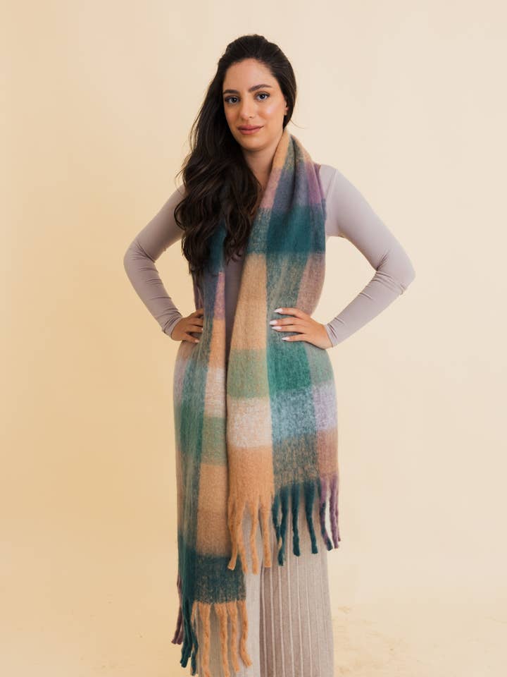 Cozy Breeze Oversize-Schal mit Fransen — unverzichtbar für Herbst und Winter für den Großhandel von Leto Accessories