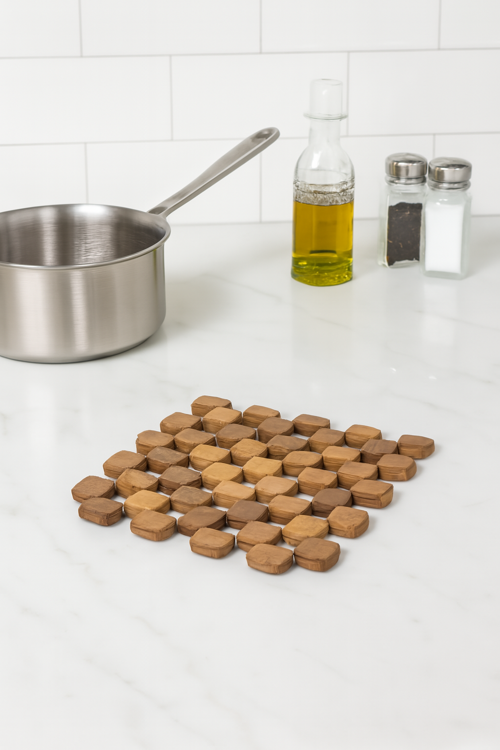 home mart goods - Wholesale Trivet - Natural Bamboo Trivet Pot Mat - Set of 20