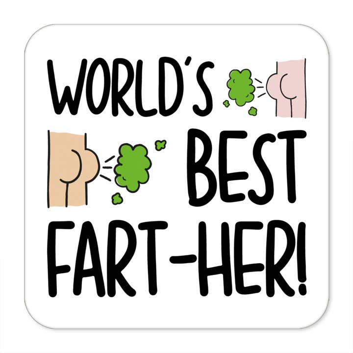 Worlds Best Father Fart Pun Untersetzer für den Großhandel von TeePee Creations