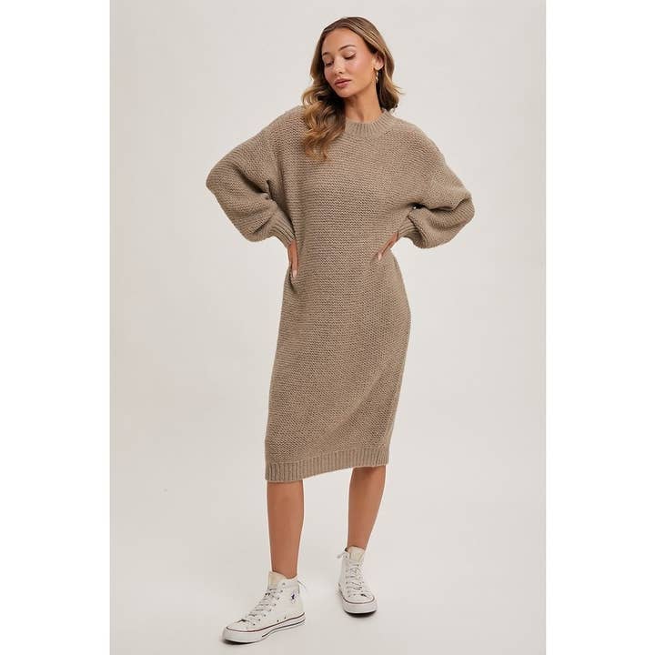 STYLE USA - Wholesale Dress - Women's - OVERSIZED KNIT MIDI DRESS5