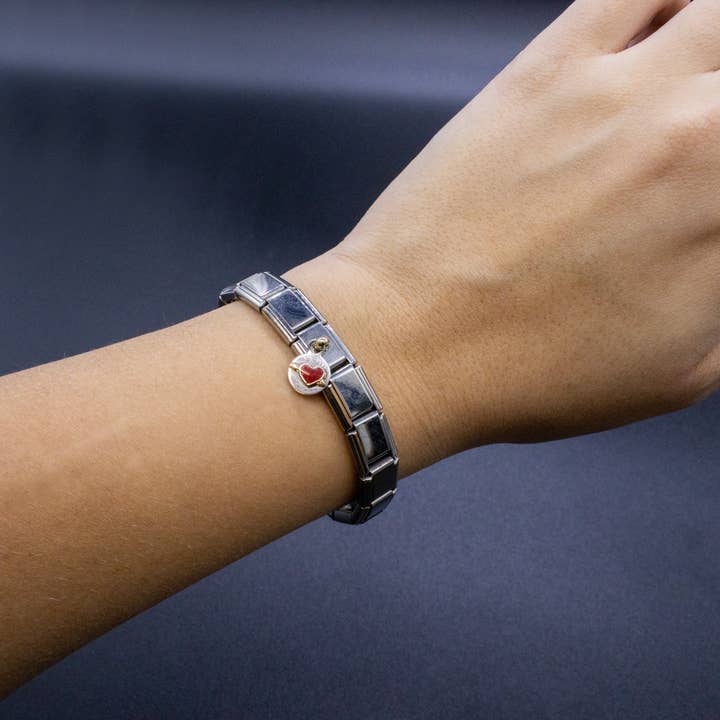 Natalia - Wholesale Individual Charm/Pendant - Italian Charm Bracelet Charms - 9mm Heart w/ Arrow Links5