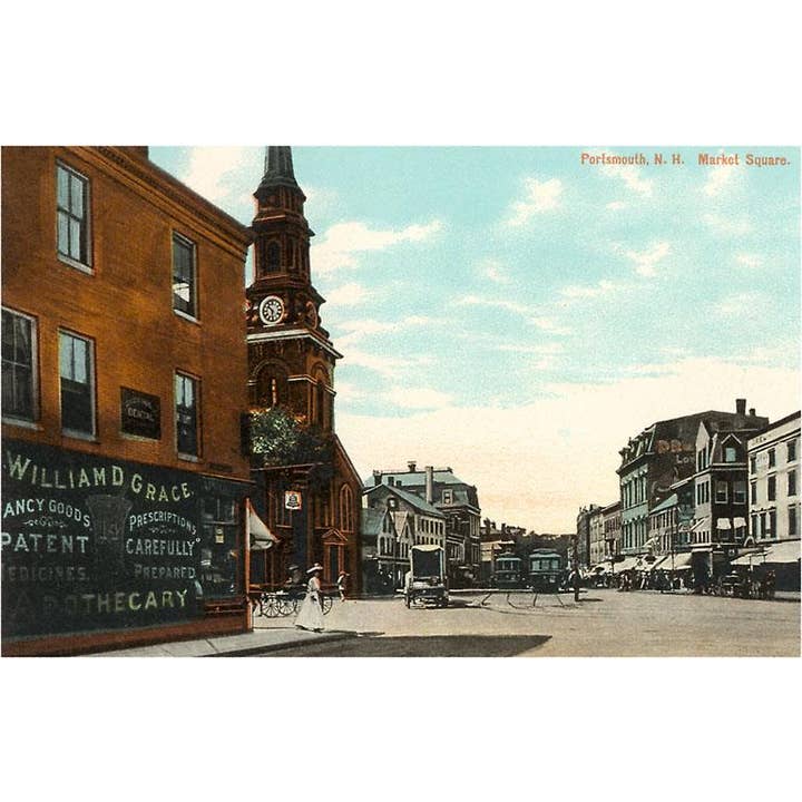 Postkarte NH-97 Marktplatz, Portsmouth für den Großhandel von Found Image Press