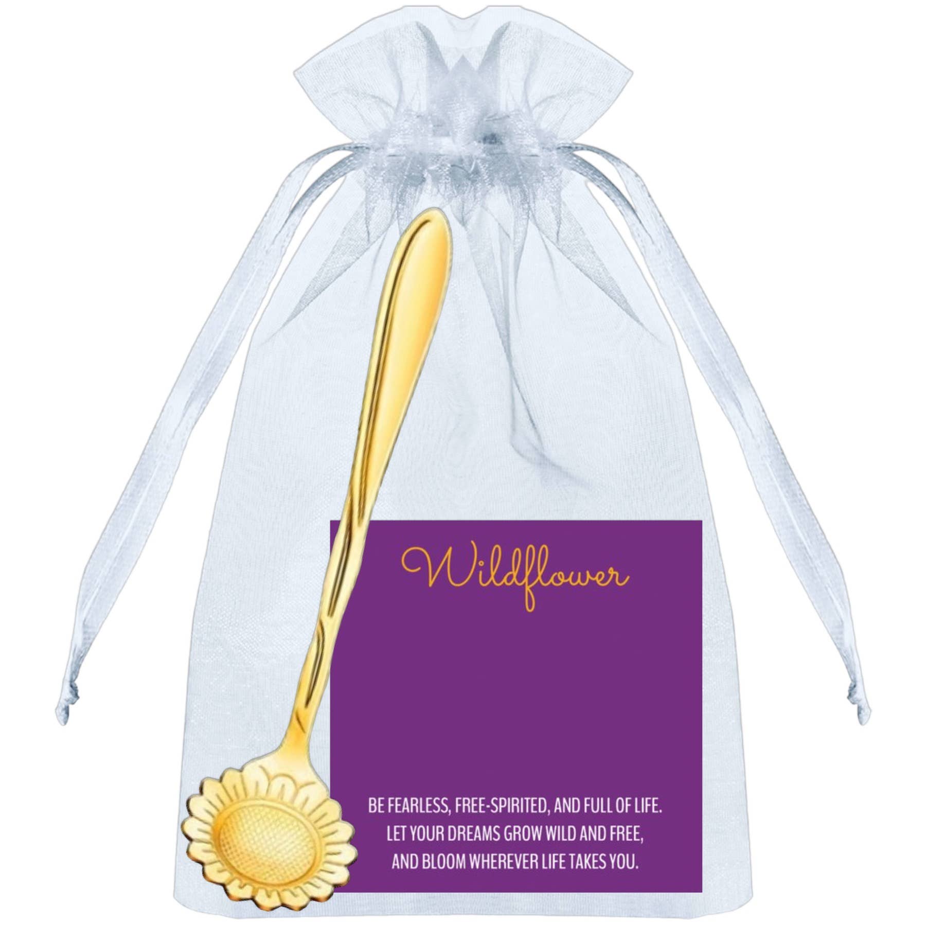 Broken Record Boutique - Wholesale Kitchen Spoon - "Wildflower" Gold Flower Spoons Coffee Tea Sugar Spoon Gift1