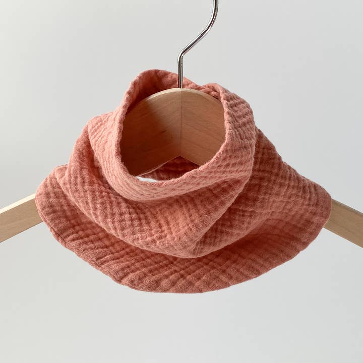 Charley Charles - Wholesale Bib - Baby - DUSTY BLUSH Lightweight Cotton Gauze Baby Scarf Bib0