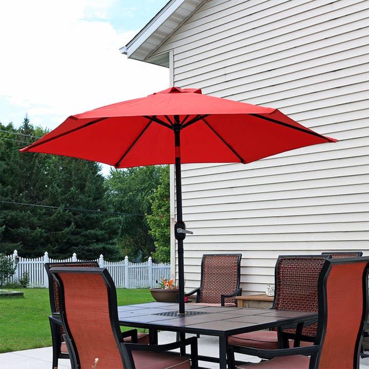 7.5 ft Patio Umbrella with Tilt and Crank - Burnt Orange for wholesale by Sunnydaze Decor