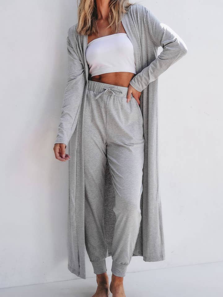 Aapparella - Wholesale Lounge Set - Women's - Cozy Maxi Cardigan and Pants Lounge Set | S-XL