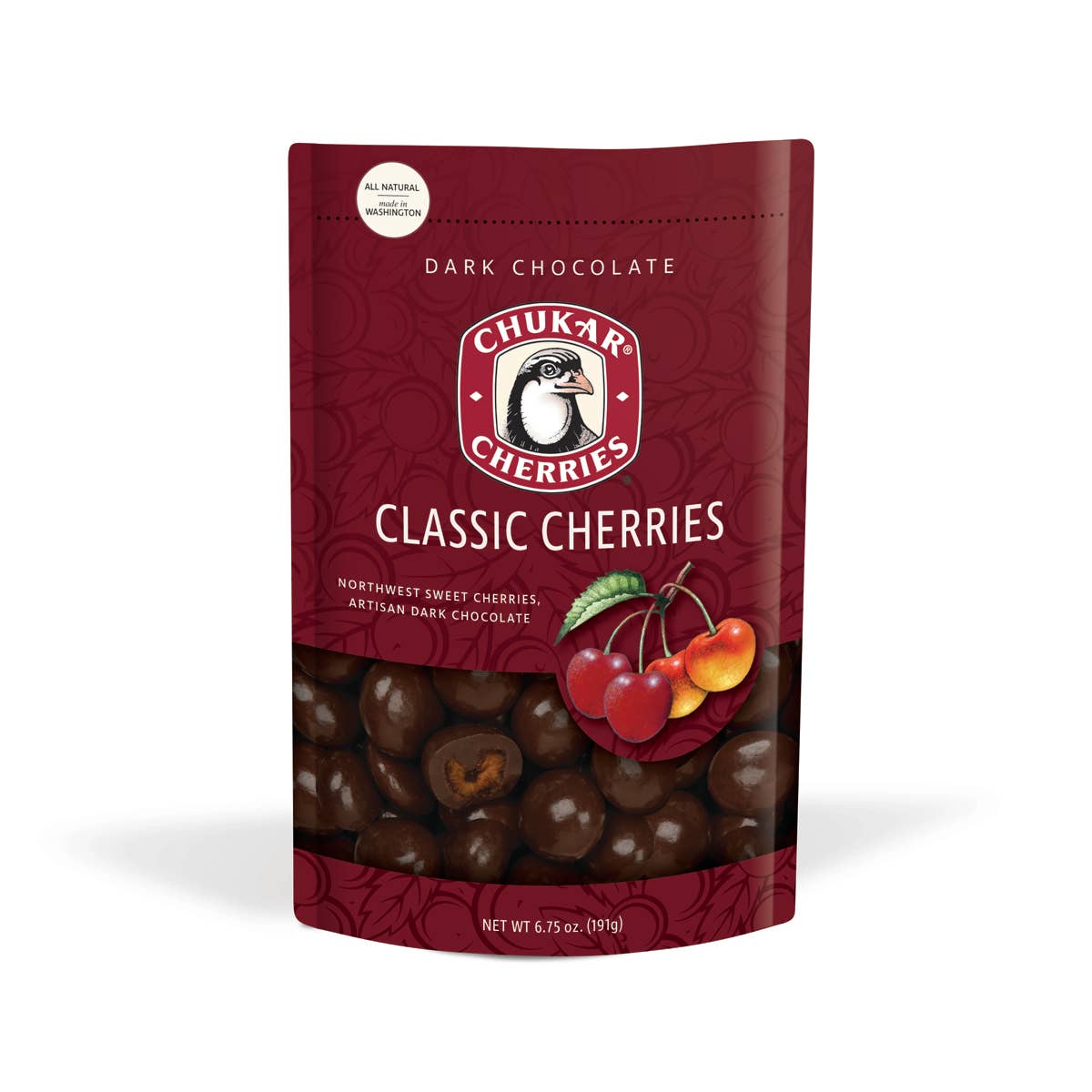 Chukar Cherry Company - Wholesale Chocolate - 6.75 oz Classic Dark Cherries - Dark Chocolate