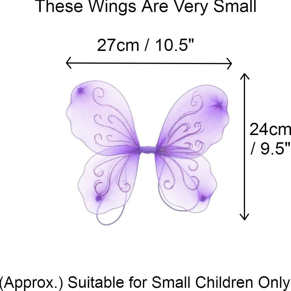 Topkids Accessories – wholesale Costume – Child – Angel Wings Fairy Butterfly Pixie Tinkerbell Fancy Dress Outfit Girls Dressing Up Costume Baby Toddler Kids Childs Small Tiny Mini Toy Fairywings Set Glitter3