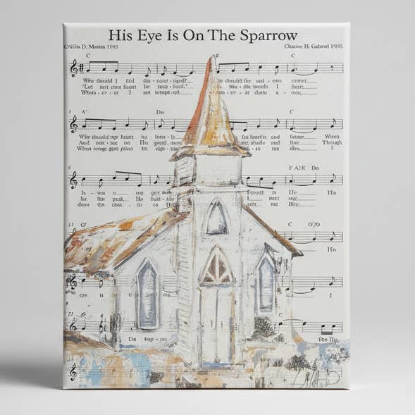 Hymn Sheet music canvas art print, Christian gift and decor for wholesale by Rustic Nester