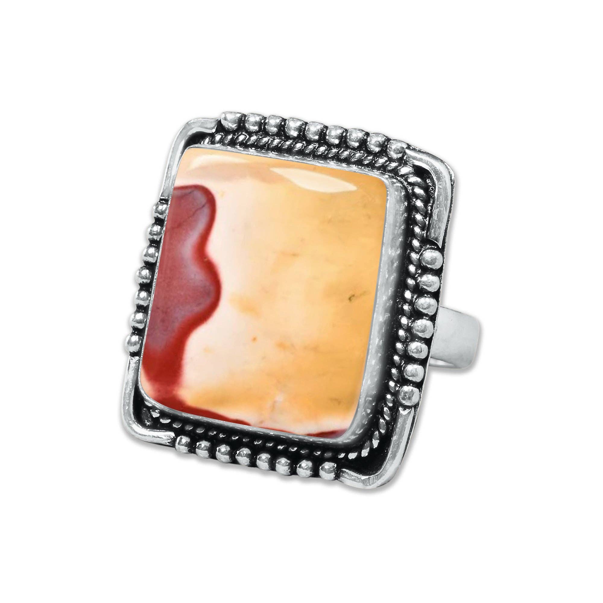 Handmade Jewels - Wholesale Cocktail/Statement Ring - Mookaite Jasper Rings – Handmade, Silver-Plated, Bold Earth Tones (Made to Order)19