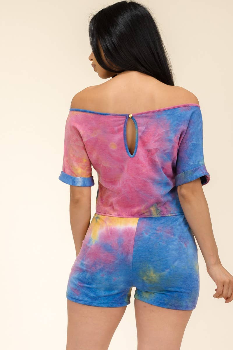 H&H Fashion Inc. - Wholesale Romper - Women's - HH554R-TD - Short Sleeve Romper Tie Dye19