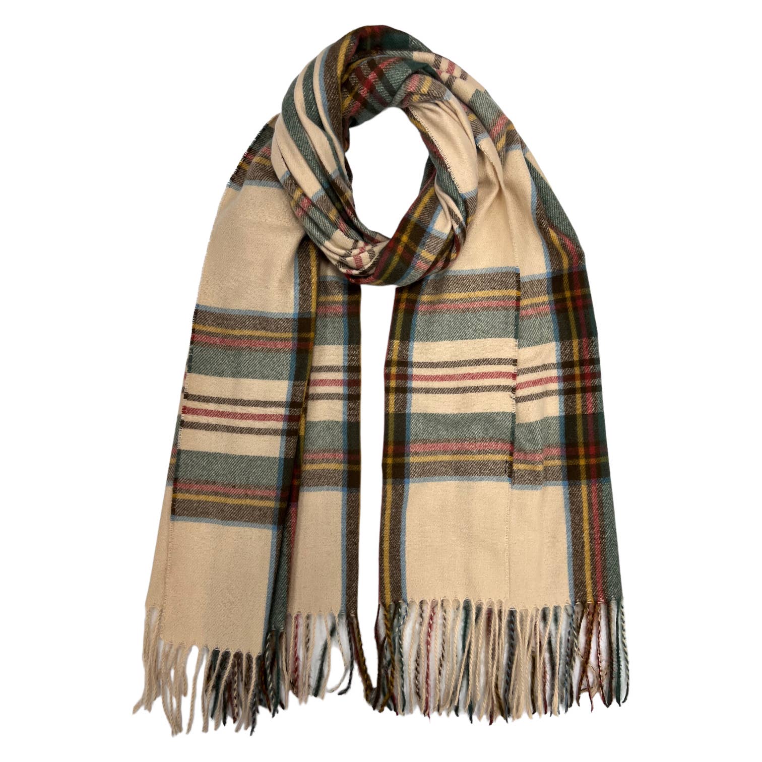 London Scarves – Großhandel Schal – Damen – Karierter gewebter Schal mit Fransen6