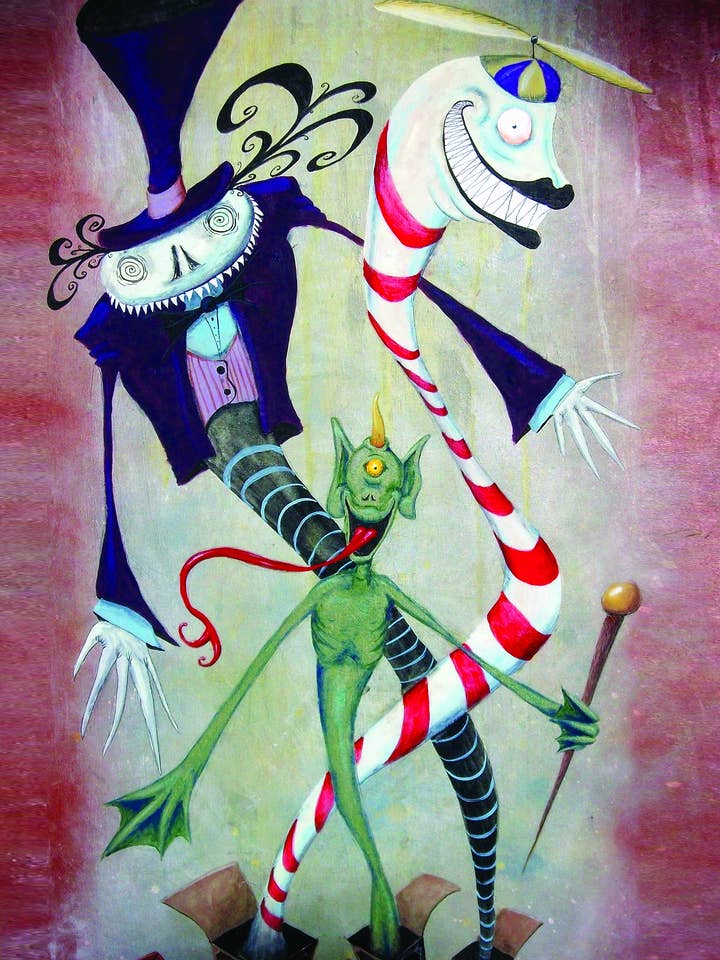 3 Jacks (original art print) 11 x17 for wholesale by Extravaganza of Strange : Art of Bili Kribbs