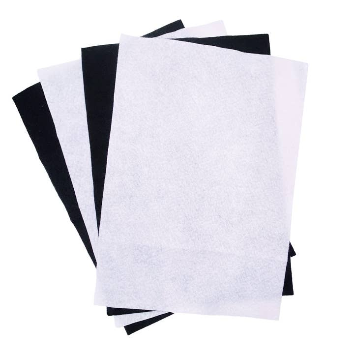 Angels Craft - Wholesale Craft supplies - Felt Sheet White & Black Sheet 4pc/pk1