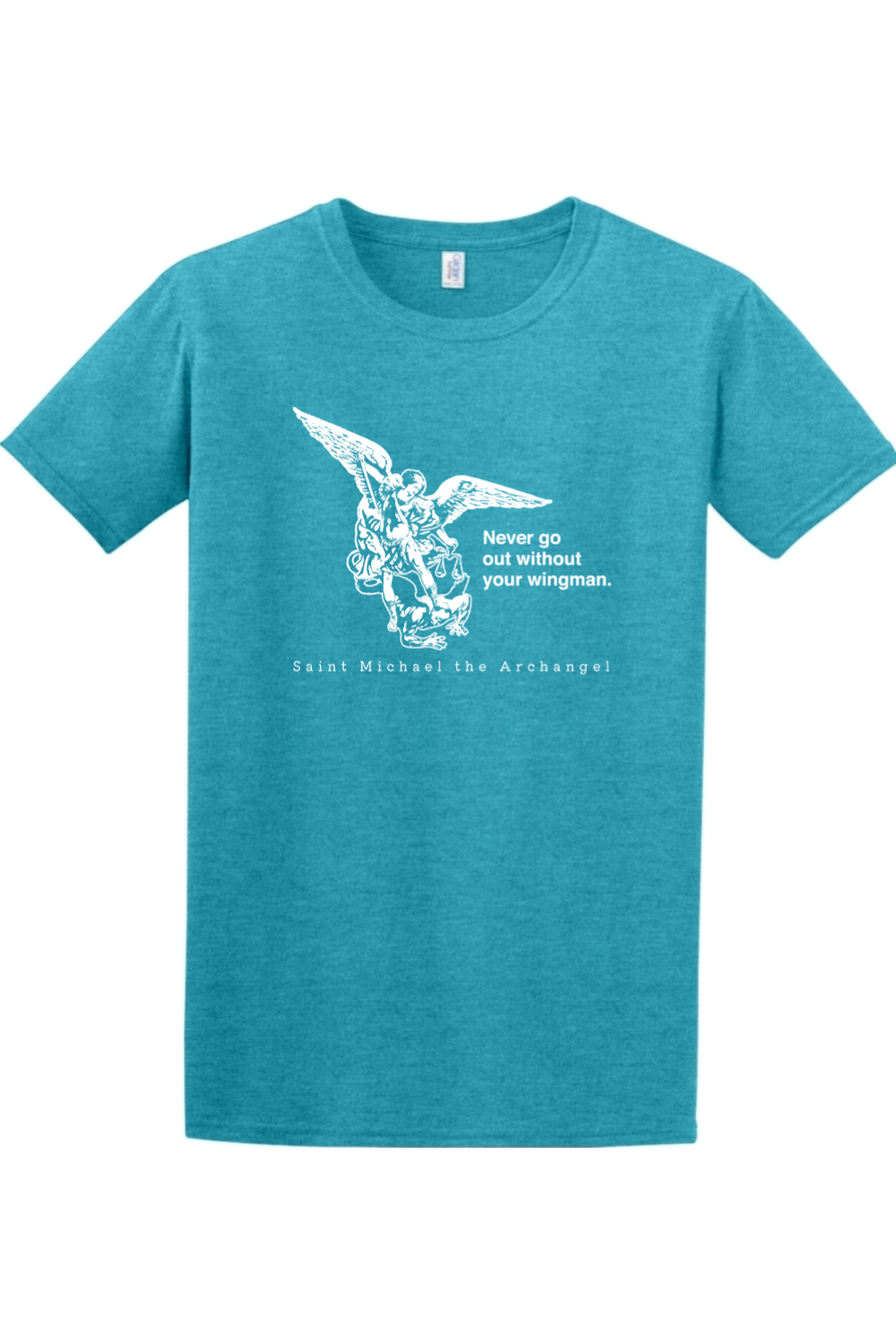Sock Religious - Wholesale Screen Printed T-Shirt - Unisex - Never Go Without Your Wingman - St. Michael the Archangel Adult T-Shirt6